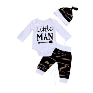 Cathery Baby Boys Little Man Cotton Romper